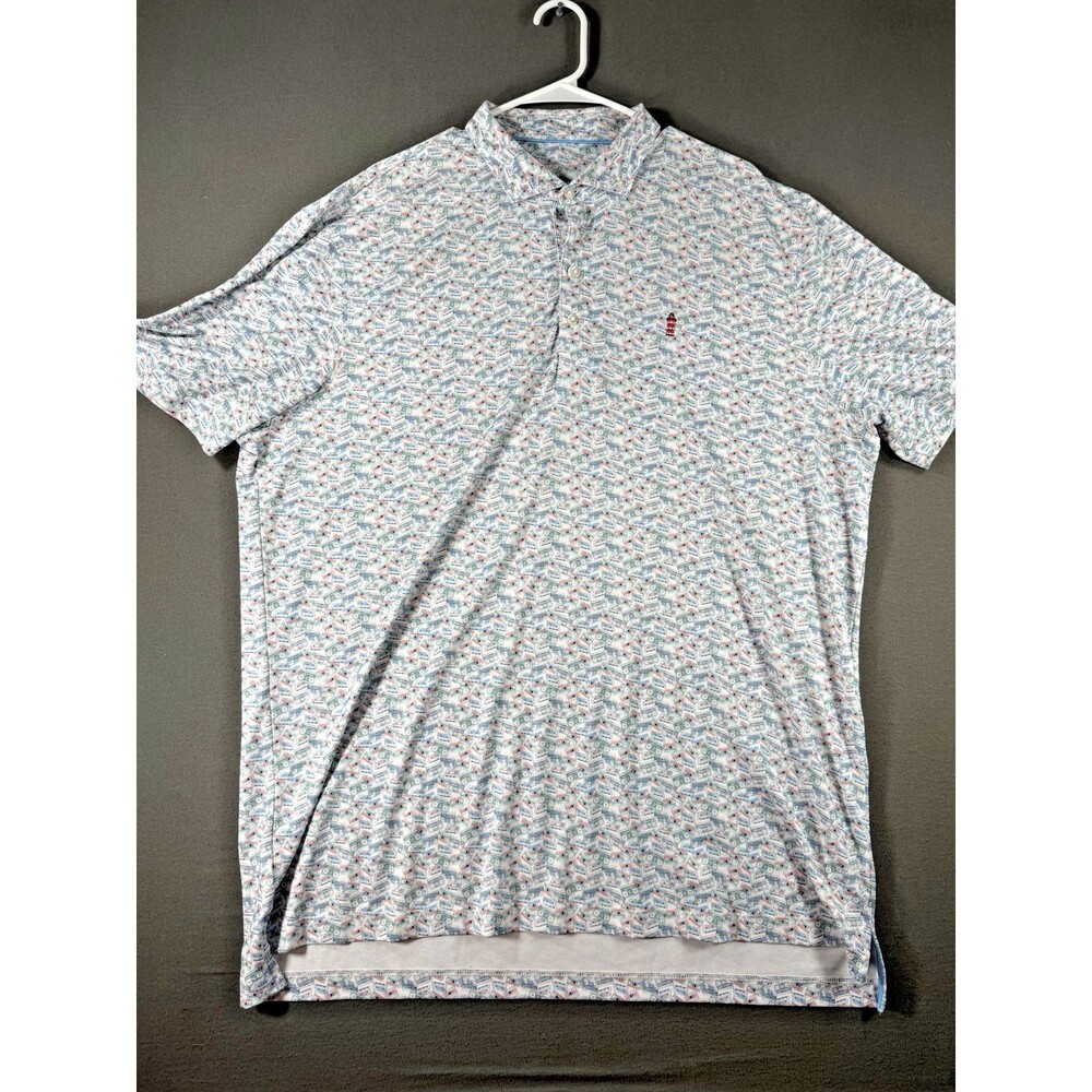 Johnnie O Polo Shirt Mens XL Maliblu Sure Shot Harbour Town Golf Links